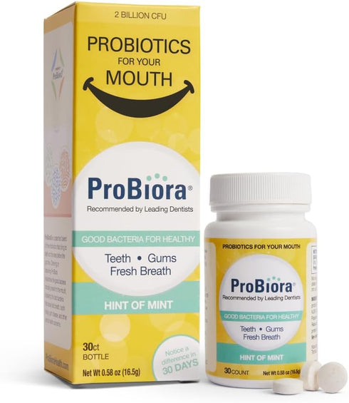 ProBiora Oral Probiotics, 30 Mint Tablets for Improved Oral Health and Bad Breath Treatment