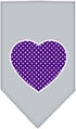 Mirage Pet Products Large Purple Swiss Dot Heart Screen Print Bandana, Navy Blue