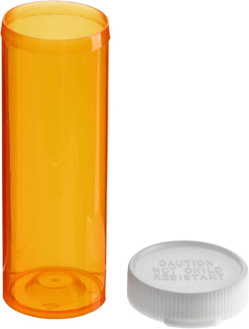 Juvale 50 Pack Empty Pill Bottles with Caps for Prescription Medication, 6-Dram Plastic Medicine Containers (Orange)