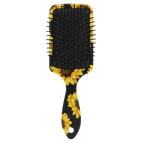 Sunflower Black Hair Brush for Wet & Dry Hair, Soft Bristles Anti-Static Air Cushion Comb for Women