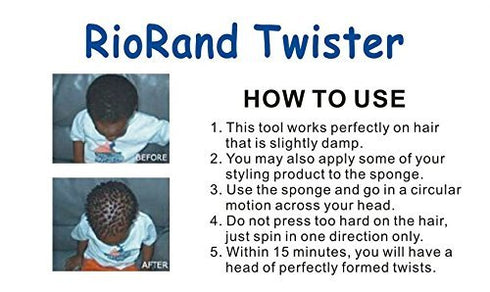 RioRand Hair Sponge Magic Barber Twist Curl Brush Sponge, Blue, 4.5 Inch (Pack of 1)
