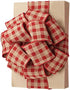 Red Gingham Wired Ribbon 2 1/2" x 10 Yards, Rustic Wedding Decoration, Gift Basket, Fall Decor