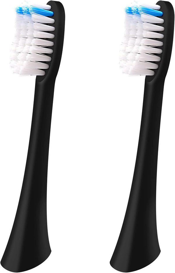 2 Pcs Electric Toothbrush Heads for BTFO 1741-01, Black Replacement Brush Heads