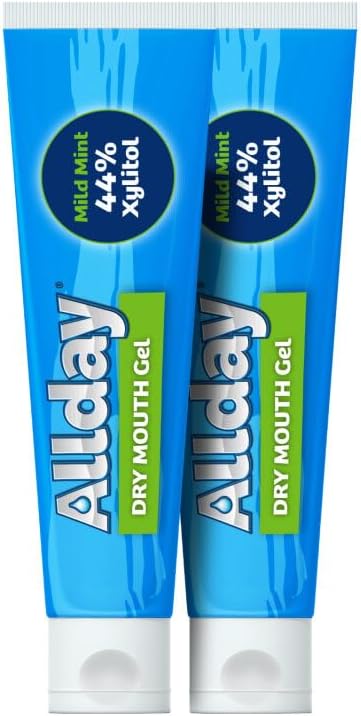 Allday Dry Mouth Gel, Maximum Strength Xylitol, Fast Acting, Non-Acidic, 2 Tubes Inside One Box