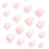 Press on Nails Short Almond MABKJLF, Pink Full Cover French Fake Nails with Star Designs for Women & Girls