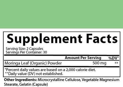 Organic Moringa, Nature’s Green Super Food Supplement, 100% Pure Leaf Powder, Body Detox and Digestive Health Aid