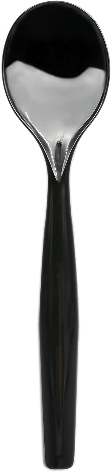 Party Essentials Disposable Heavy Duty Plastic Serving Utensils - 9-Count 10" Spoons for Buffets and Events