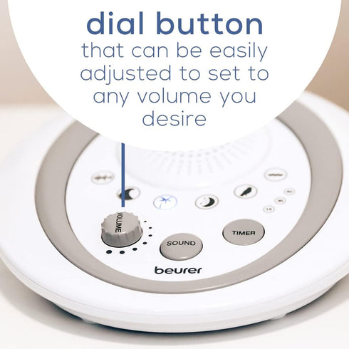 WN50 Beurer White Noise Machine, Sound Asleep for Home, Office, Baby Non-Looping Soothing for Relaxation & Portable