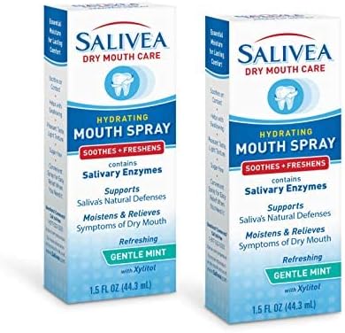 Extra Gentle Dry Mouth Spray, Soothing Mint with Natural Salivary Enzymes, 250 Pumps (2 Pack)