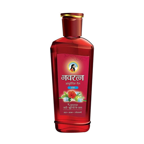 Navratna 9 16.91 Oz/500 Ayurvedic Cool Oil | With Active Herbal Ingredient | Relaxing Head Massage Oil | Quick Relief