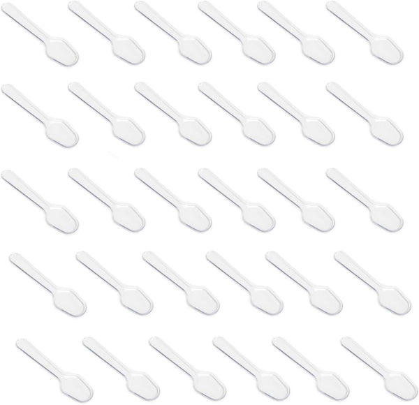 500Pcs Disposable Clear Mini Plastic Spoons, Tiny Dessert Spoons, Ice Cream Spoons, Serving Utensils for Crafts