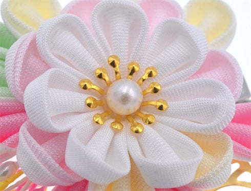 MIAO WU Japanese Hair Clip, Cherry Blossom HairPin, Kimono Flower Hair Accessories for Women (Light Pink)