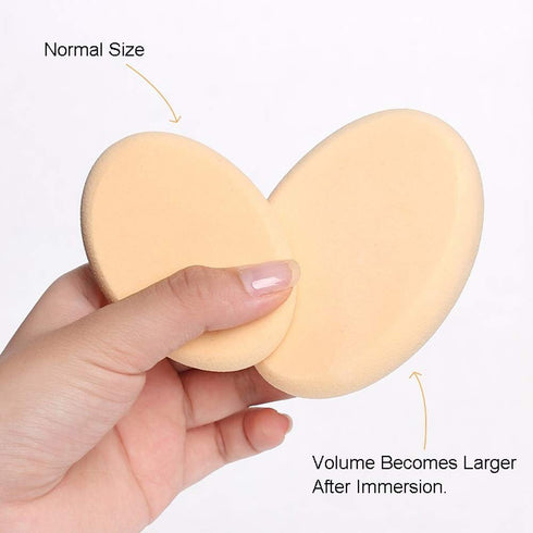 Oval Puff 2 Packs, Skin Tone and Pink Makeup Egg Air Cushion Puff for Foundation