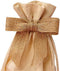 Pre-Tied Natural Jute Burlap Bows, 3" Wide, Set of 12, Wired Craft Ribbon for Weddings and Parties