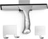 All-Purpose Stainless Steel Shower Squeegee, 10 Inch with 2 Adhesive Hooks for Bathroom, Window, Mirror Cleaning