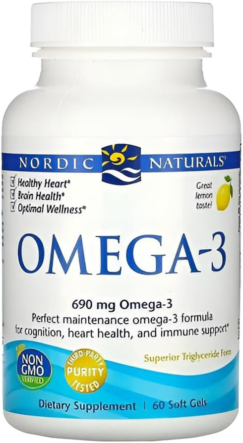 Omega-3, 60 690 Omega-3 Immune 30 Nordic Naturals Lemon Flavor - Soft Gels - mg - Fish Oil - EPA & DHA - Support, Brain