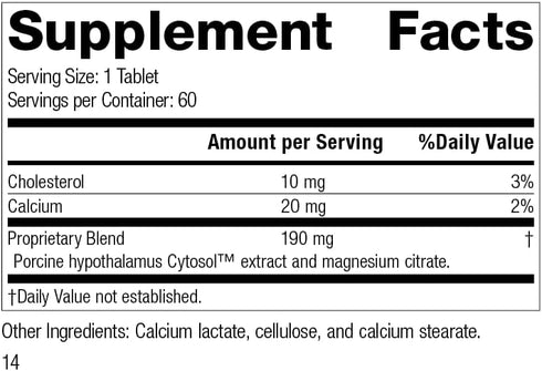 Standard Process Hypothalmex - Whole Food Brain Support with Magnesium Citrate and Calcium - 60 Tablets