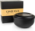 QSHAVE Stainless Steel Shaving Bowl with Lid, 4 Inch Diameter Large Deep Size in Matte Black Chrome Coating
