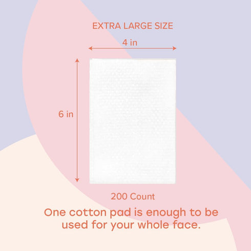 White Rabbit Naked Cotton Classic Premium Facial Cotton Pads, 100% Cotton, Unbleached, Lint-Free, 200 Count