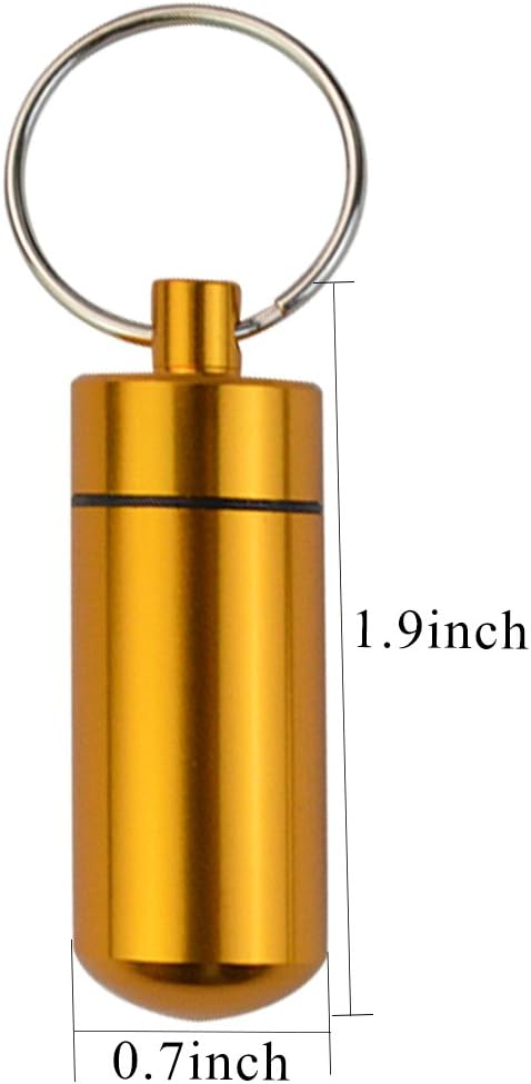 10 Pcs Portable Pill Case, Bantoye Waterproof Aluminum Pill Holders with Keychain for Outdoor Camping Traveling,