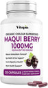 Maqui Berry Powder Supplement 1000mg - Vegan Friendly, Non-GMO, Gluten-Free - 120 Veggie Capsules