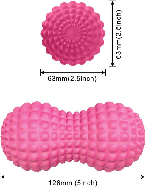 SELEWARE Peanut Massage Ball, Peanut Double Lacrosse Massage Roller Ball for Back Neck Shoulder Spine Legs Hips, Deep