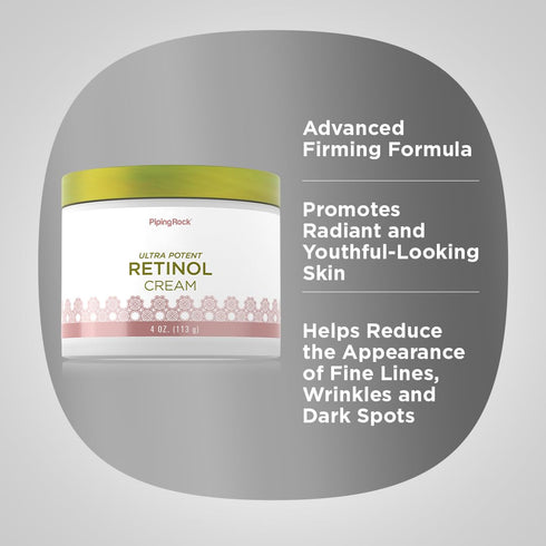 Piping Rock Retinol Cream for Face | 4 oz | Ultra Potent, Non-GMO, Gluten Free