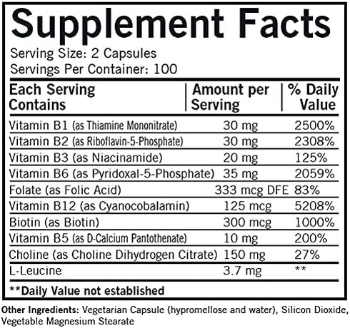 Kirkman B-Complex with CoEnzymes R5P & P5P - Hypoallergenic - 200 Vegetarian Capsules