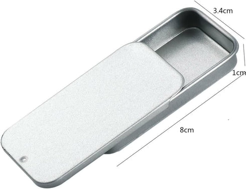 4 Pcs Empty Slide Top Metal Tin Containers Rectangular Tins Box Containers for Candies, Jewelry, Crafts, Pills, Lip Balm, Storage Kit