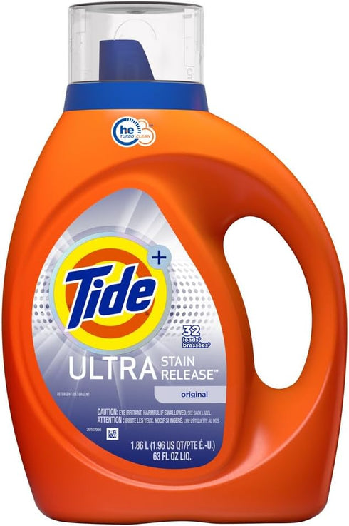 Tide Liquid Laundry Detergent, Original, 32 Loads, 63 fl oz, HE Compatible