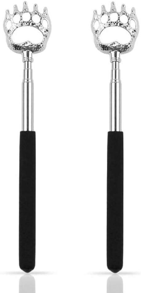 2PCS Back Scratchers, Bear Claw Shaped Scratcher with Extendable Metal Retractable Telescopic Handle