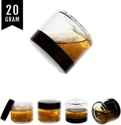 ZEJIA 20 Gram Plastic Cosmetic Jars with Lids, 20 Pieces Small Travel Size Containers for Beauty Products.