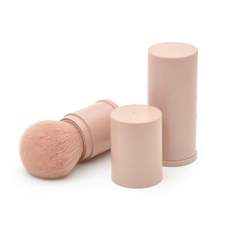 Retractable Powder Brushes, Professional Mineral Blending Kabuki Makeup Application Brush with Cover