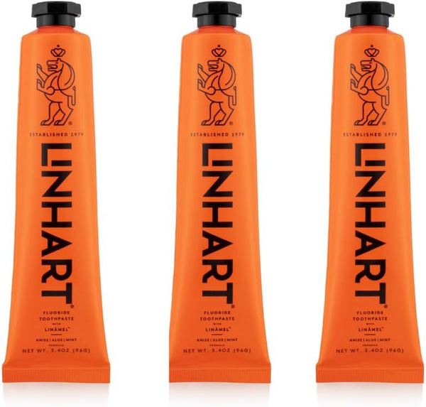 LINHART Whitening Toothpaste, Teeth Whitening and Enamel Strengthening, Mint Flavor, 3.5 oz (Pack of 3)