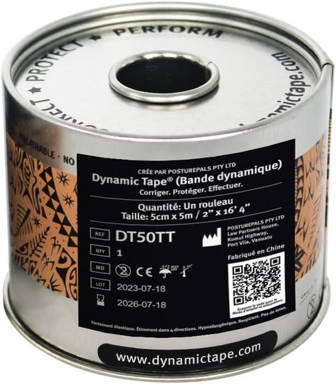 Dynamic Tape | Biomechanical Adhesive Tape for Knee, Ankle, Shoulder, Muscle Support | Sports Tape, Black & Beige, 2"