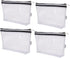 Multi-purpose Waterproof Clear Vinyl Zippered Toiletry Cosmetics Makeup Pouch With French Tape 4-pack