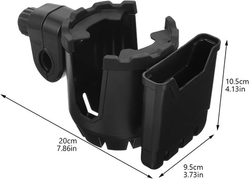 Rotatable Elderly Walker Cup Holder Compatible with Wheelchairs Strollers and Bed Rails Opening Drink Holder