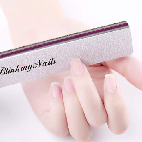 Nail File 180 240 Grit Professional Files and Buffers for Natural Nails, Double Sides Washable Block Pack of 10pcs