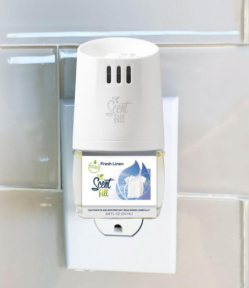 Scent Fill Fresh Linen Plug-in Air Freshener, 2 Refills + Diffuser, Scented Oil Refills