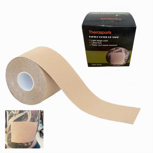 Extra Wide Tattoo Cover Up Tape, Concealer for Scars & Tattoos, 3 in x 5 yards/7.5cm * 5m Light Beige