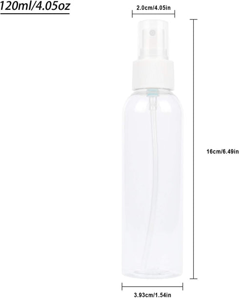 TRENDBOX 6 Pack Empty Transparent Plastic Fine Mist Spray Bottles (120 ml each)