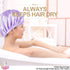 Shower Cap for Women, Reusable Extra Large Satin Double Layer EVA Waterproof Long Hair Caps (4 Pack)