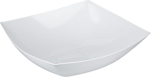 Restaurantware Moderna 64 Ounce Fancy Plastic Bowls 10 Square Disposable Salad Bowls - Durable Heavy-duty White Plastic Bowls For Warm And Cold Foods by Restaurantware