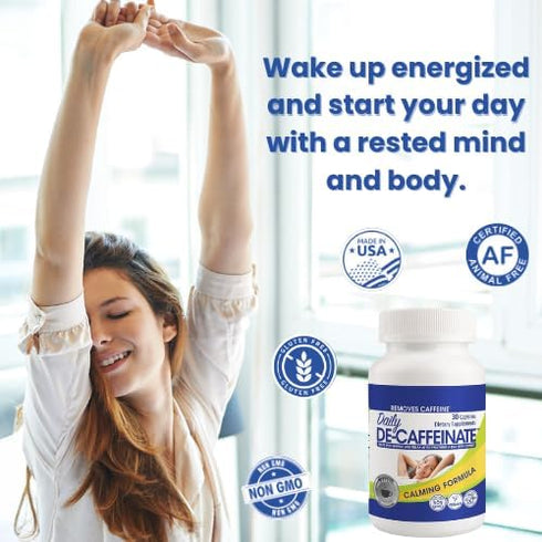 Daily De-Caffeinate: Potent Caffeine Eliminator, Natural Acting Non-Addictive Reducer for Coffee Lovers