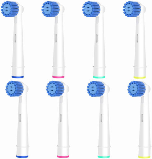 Sensitive Gum Care Replacement Brush Heads Refill, Soft Bristles for Gentle Care, Compatible with Oral B Braun Electric