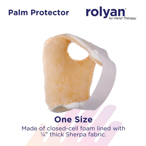Rolyan Palm Protector for Right Hand, Comfortable Glove for Finger Contracture Prevention with Soft Sherpa Lining