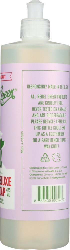 Rebel Green Dish Soap, Lavender Grapefruit, 16 oz