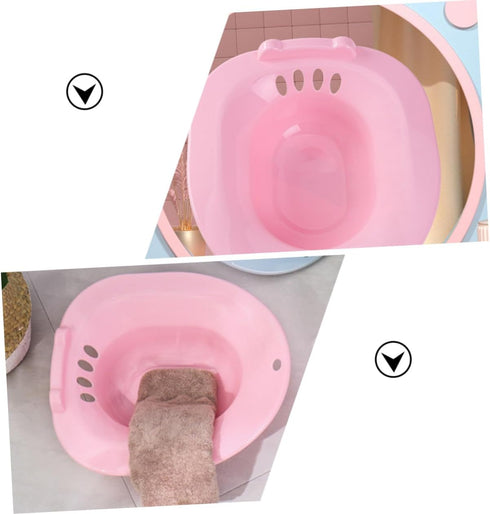 Postpartum Bath Soak Sitz Bath Basin with Anti-Spill Overflow for Pregnant Women and Elderly Non-Slip Hip Soaking Tub