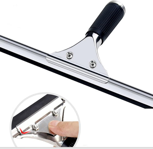45cm Grip Glass Squeegee for Window Cleaning - Stainless Steel All Purpose Squeegee with Non-Slip Handle