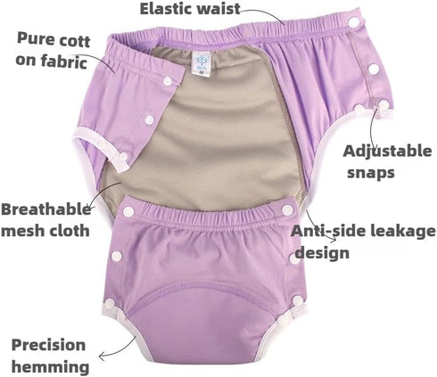 Reusable Cotton Adult Incontinence Diapers for Seniors Breathable, Leak-Proof, Washable Cloth Diapers, Absorbent Urine